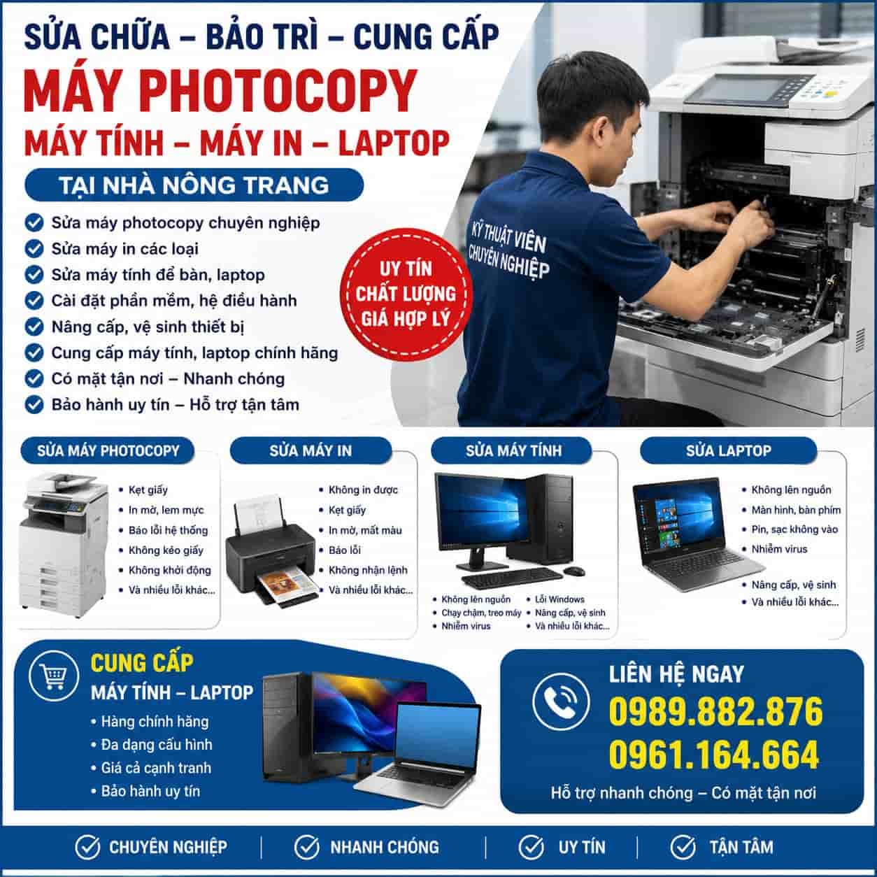 sửa máy photo tại phường Nông Trang
